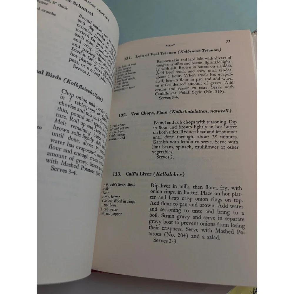 Crown German Cookery Hardcover Book OS White Vintage 1976 Elizabeth Schuler